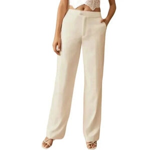 BHLDN The Tailory White Pants Joanie Trousers Size 12